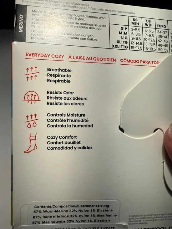 Smartwool Unisex Everyday Comfort Merino Patterned Socks - Orange, Purple, Cream - Picture 5 of 6